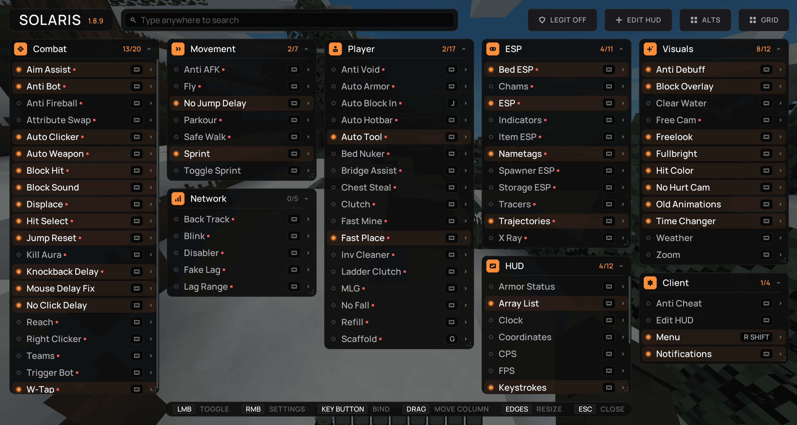 Columns screenshot